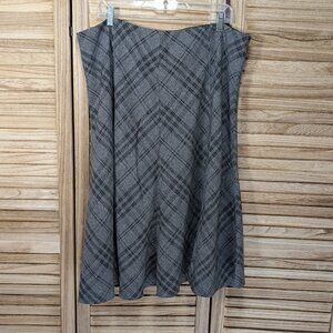 Jones New York Gray Plaid A-Line Skirt Size 16W